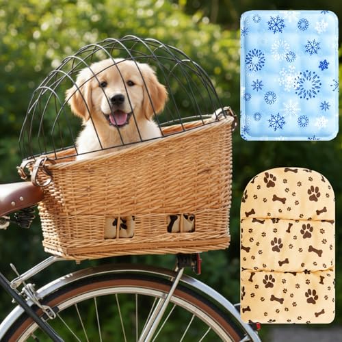 Sunnymove Wicker Dog Bike Basket