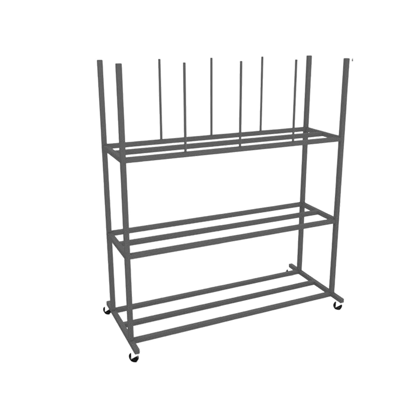 Aufbewahrungsständer für Künstlerbedarf, Leinwandaufbewahrung | Leinwandständer mit Rollen für Zeichenbretter, Malplatten und Zeichenblöcke im Atelier (Schwarz)(3-Tier)