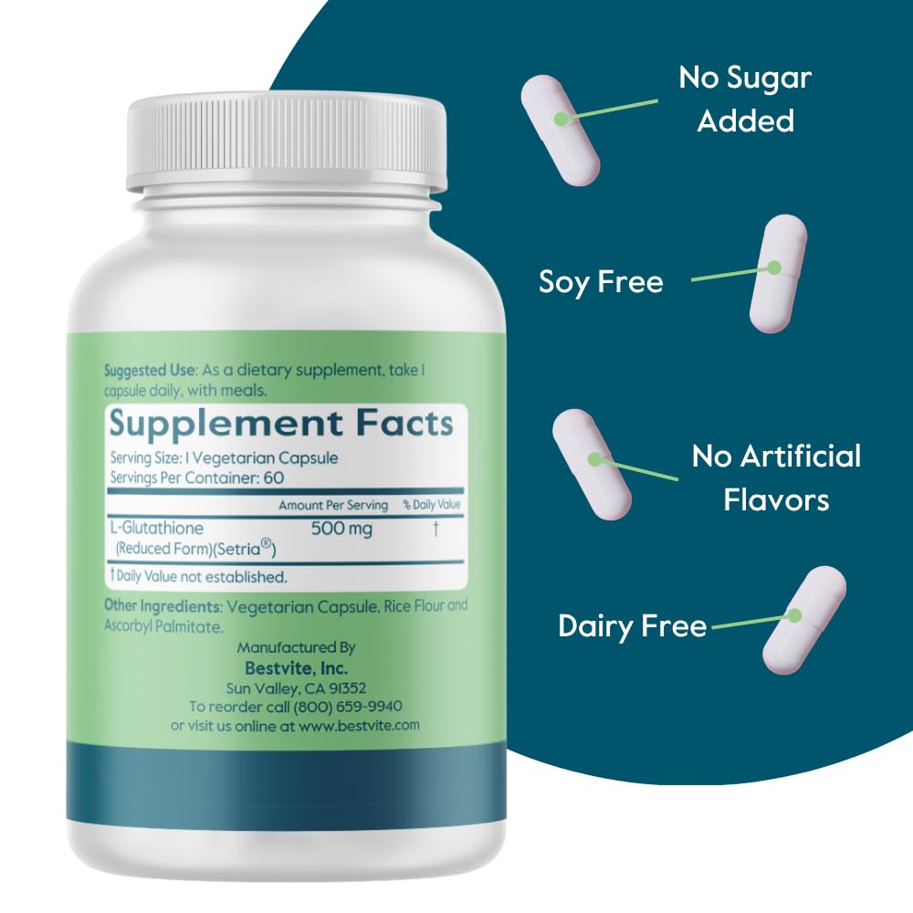 herbalife glutathione Amazon.com: BESTVITE L-Glutathione 500mg w Setria (60 Veggie caps) - No  Stearates - Vegan - Gluten Free