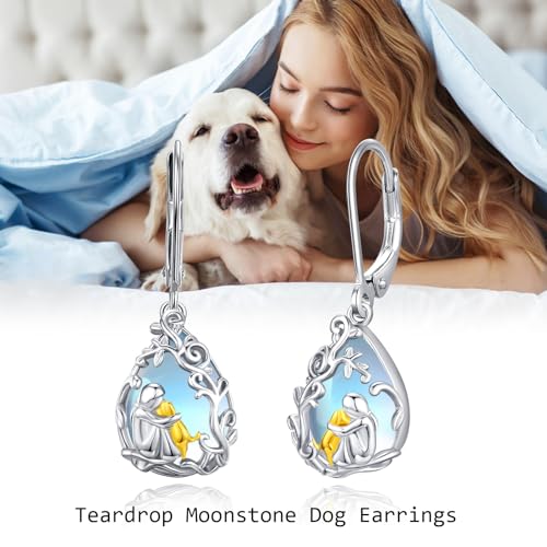 Image of 925 Sterling Silver Dog Earrings Cute Animal Puppy Stud Earrings Dog Jewelry Gifts for Women Girls Pet Lover Hypoallergenic Earrings for Sensitive Ears