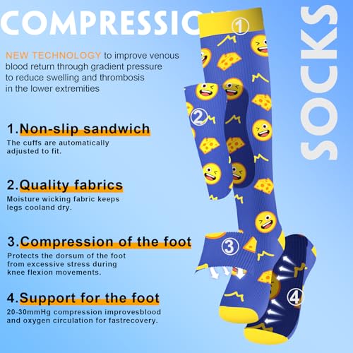 Image of bropite Compression Socks for Women &Men Circulation-Support Knee High Socks 20-30 mmhg-Best for Running,Medical,Nurse,Travel