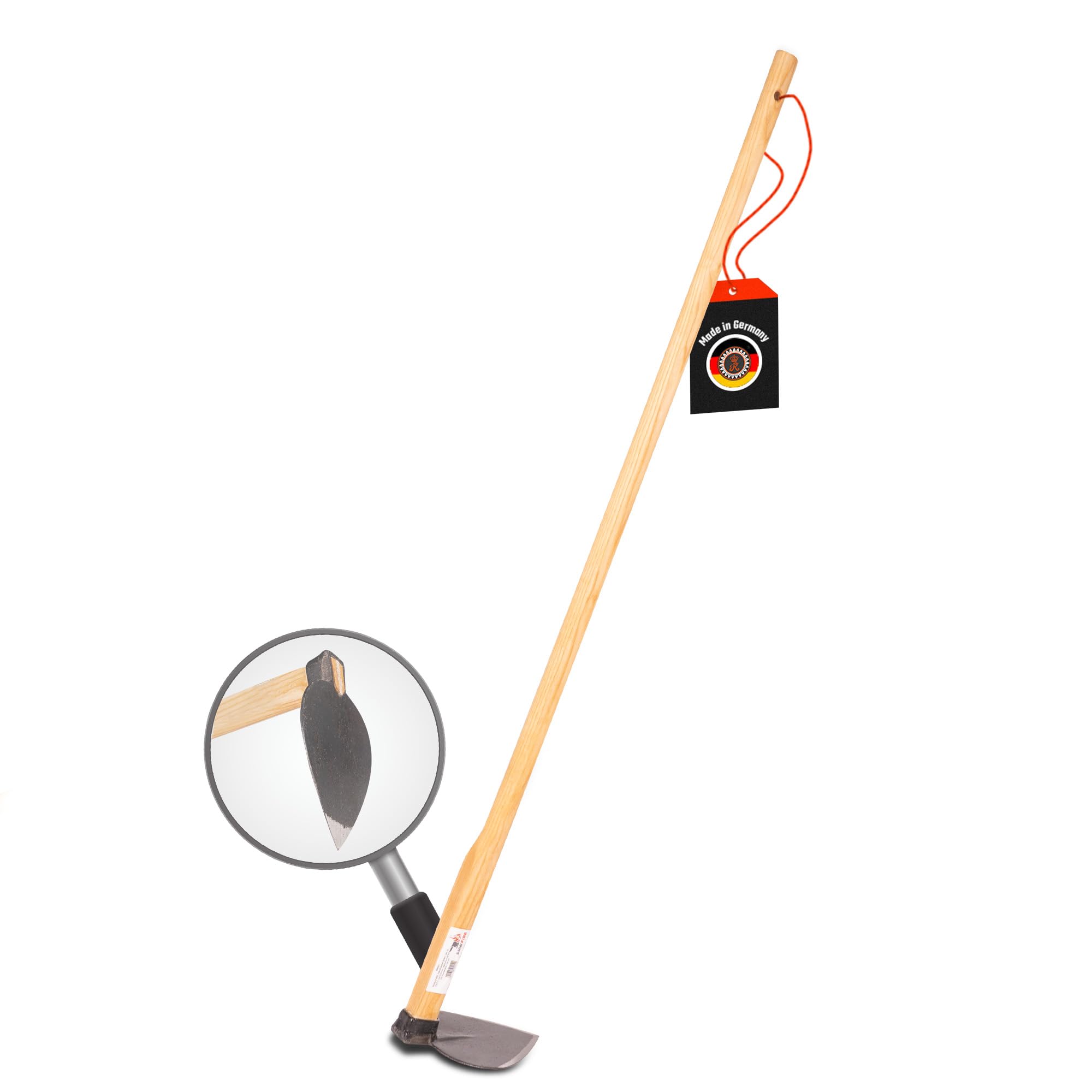 SHW-FIRE 59001 - Zappa da giardino a forma di cuore, larghezza 18 cm, in acciaio forgiato con manico in frassino lungo 135 cm