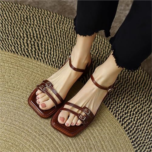 Women's Flat Sandals Dressy Summer Sandals Strappy With Square Open Toe For Daily Work Dressy Formal Party Wedding3