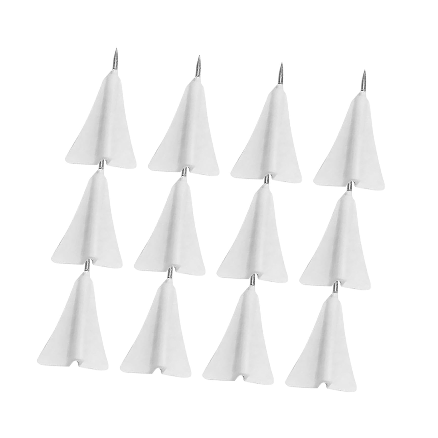 12 Punaises Délicates d'avion Blanc, Punaises Multifonctions en Abs et Acier, Pack de 12 pour Fournitures de Bureau et Articles de Papeterie