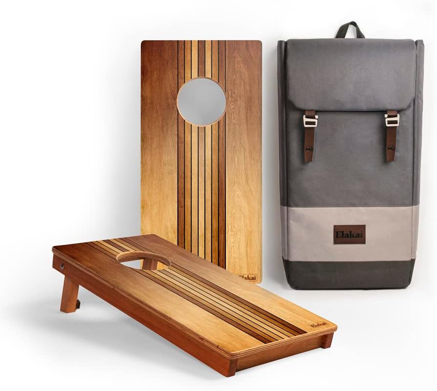 Elakai National Parks Series Premium Travel Cornhole Boards with Carry Case Backpack 1x2
