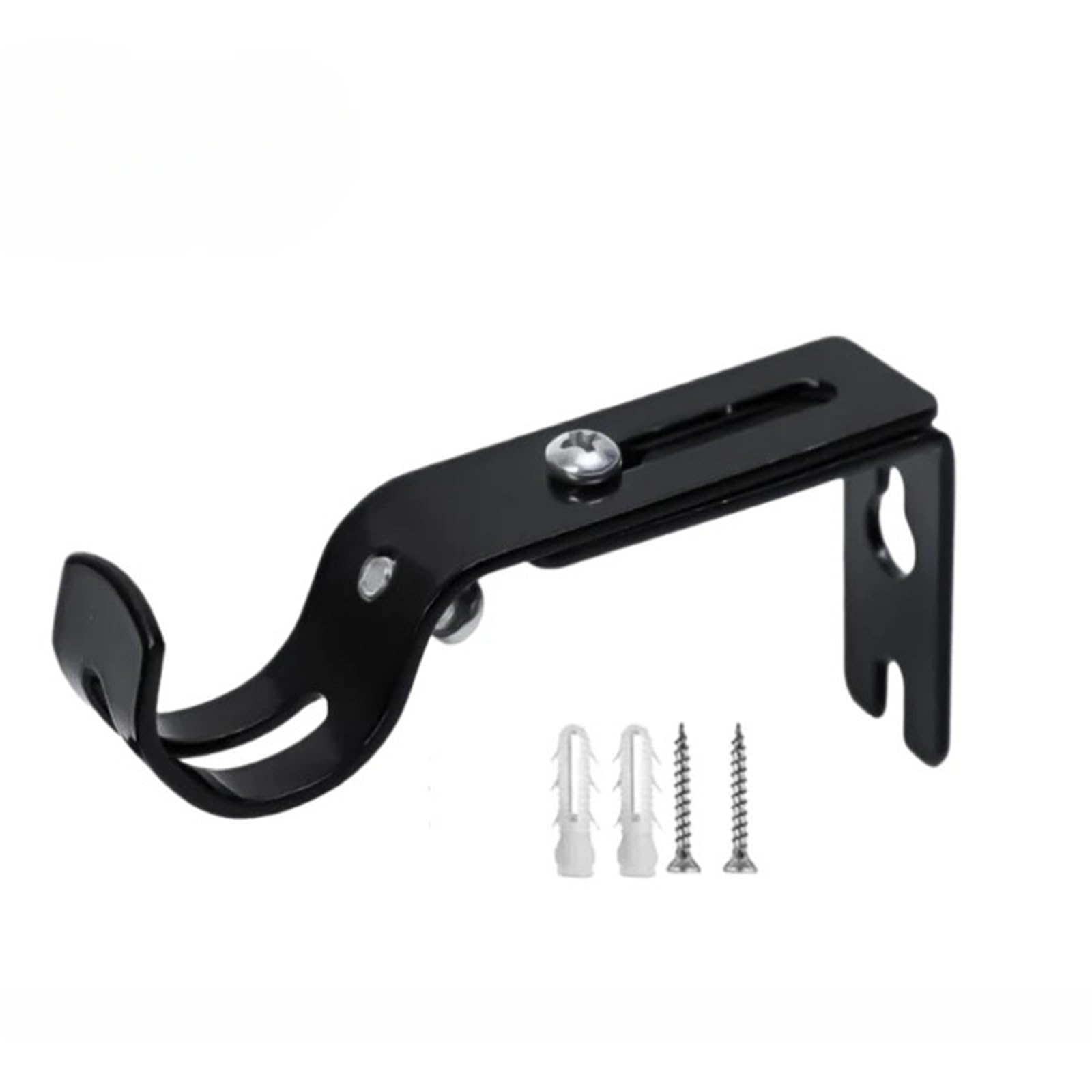 Catchorn Curtain Rod Brackets 2pcs Home Curtain Rod Holder Window Support Brackets With Screws Wall Bracket Hanging Hooks Furniture Hardware Tools for Bathroom Balcony Kitchen Cupboard