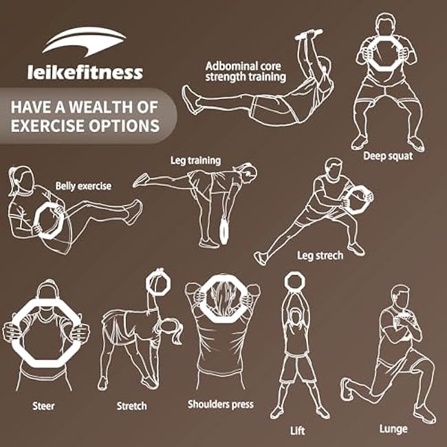 Leikefitness Weight Ring 2-in-1 Kettlebell & Dumbbell, cast Iron+PVC Coating, Yoga Exercise, Aerobics, Core Training, 4 in a Set (0.33LB + 5.5LB + 7.5LB + 10LB)