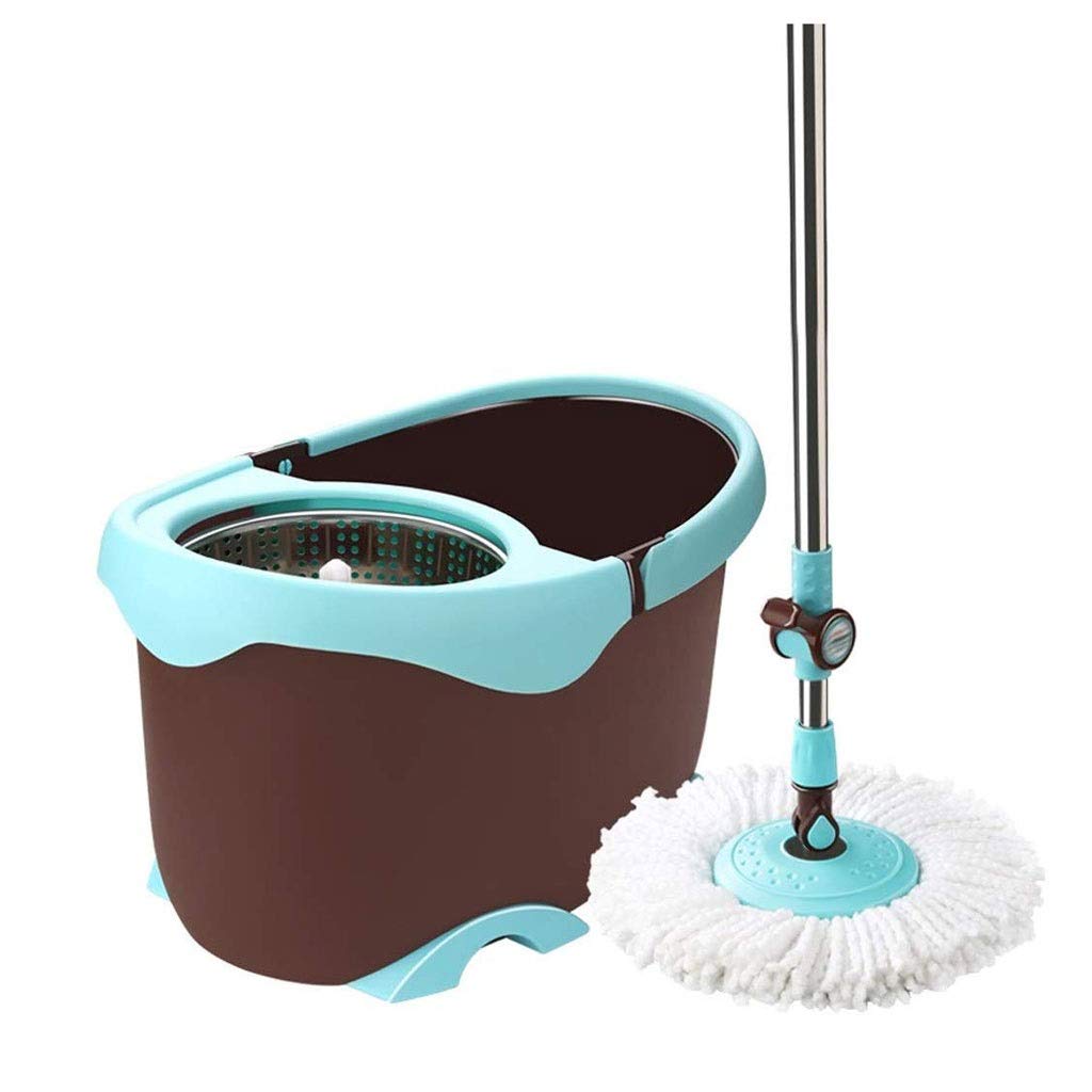 Rotary mop, Mop Bucket Set for Home Kitchen Floor Cleaning Wet Dry Usage on Hardwood Tile with 2 Washable Microfiber Mops Heads