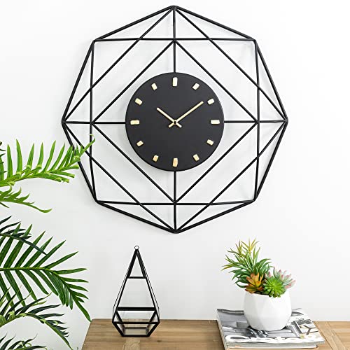 Glitzhome Morden Wall Clock Metal Home Decor, 24.02" D #TOP17