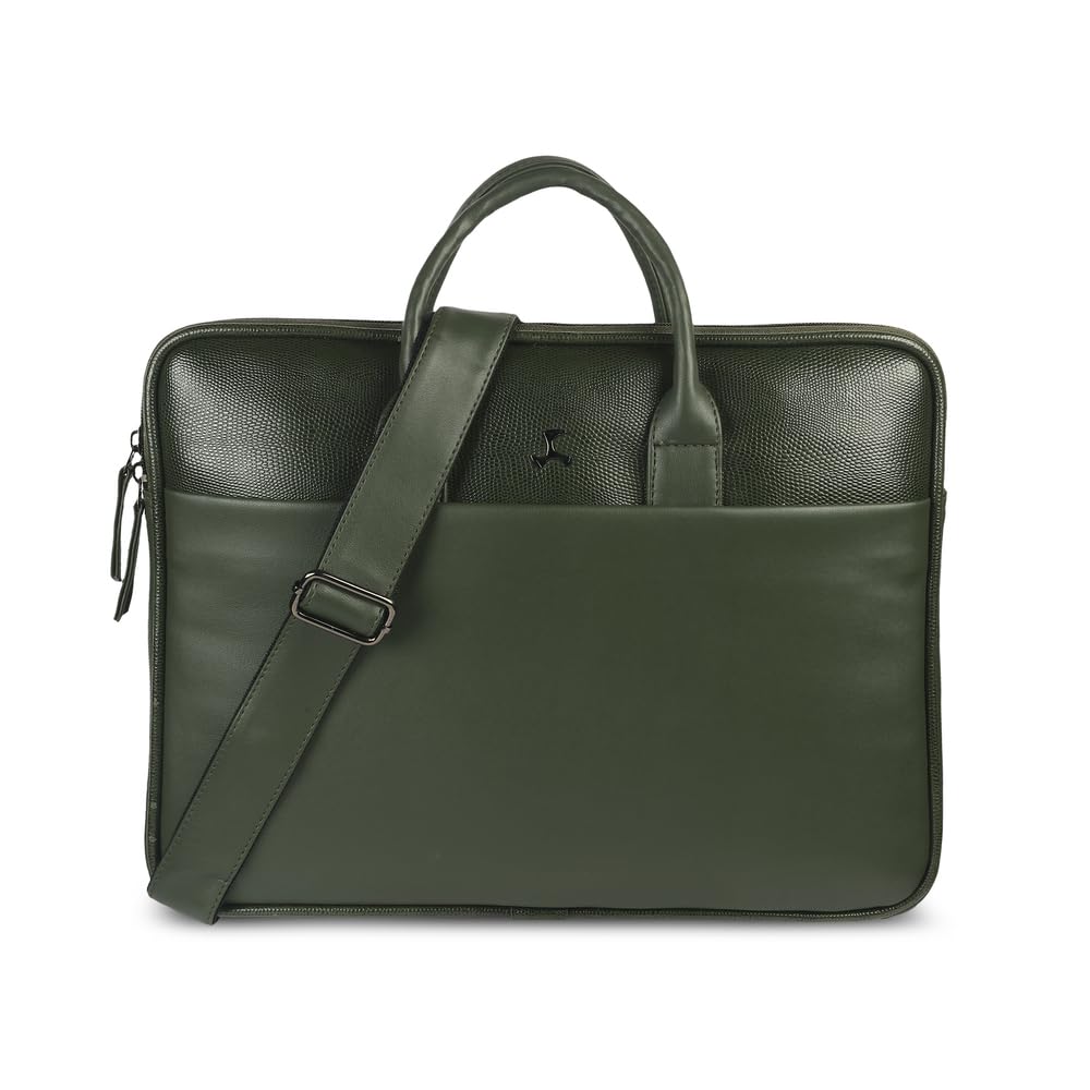 Mochi Unisex Faux Leather Laptop Bag With Premium Metal Logo And Multiple Compartments — Amazon image 8