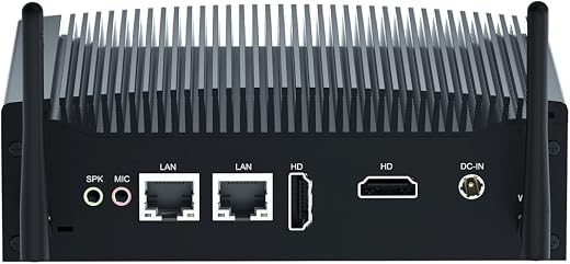 VENOEN Fanless Mini PC i5 Industrial Computer Core i5-8350U, 2* RS232 COM, Dual HD, 2* RJ45 LAN/WiFi/BT4.2/4G SIM Slot, 16...