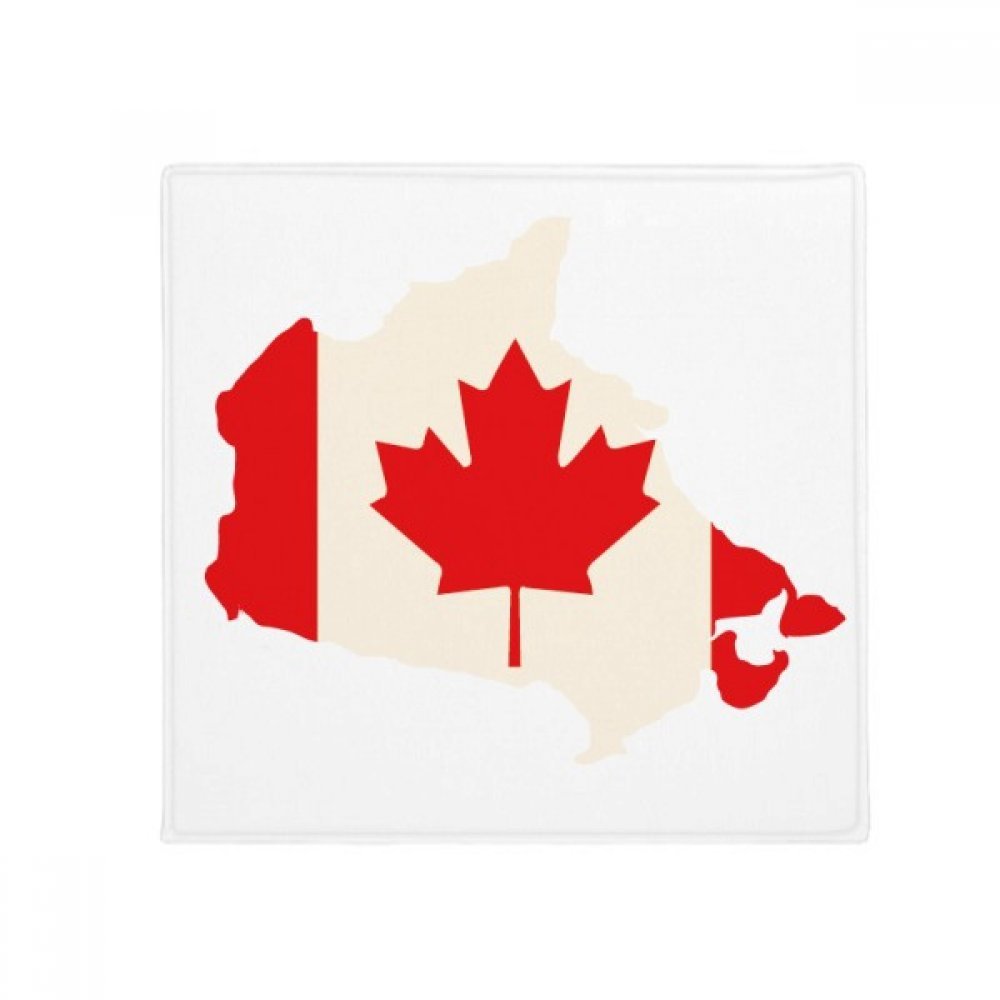 Tapis de sol feuille d'érable rouge Canada 60x60cm rond anti-dérapant pour salon et cuisine