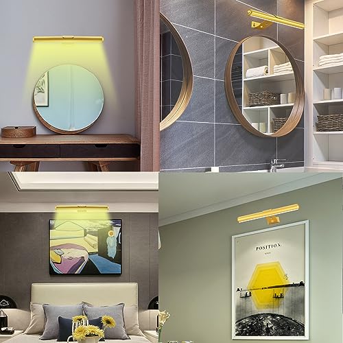 Image of MIOBLUE Wireless Picture Lights with Remote, Full Metal Rechargeable Painting Light Display LED Battery Lamp with 3 Lighting Modes, Dimmable Dartboard Light with Timer for Frame Portrait Art,13inch