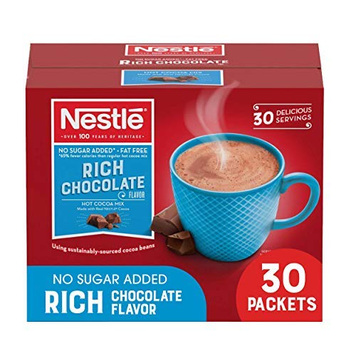 Nestle Hot Chocolate Packets, Hot Cocoa Mix, Sugar Free and Fat Free, 30 Count (0.28 oz Each)-SET OF 2