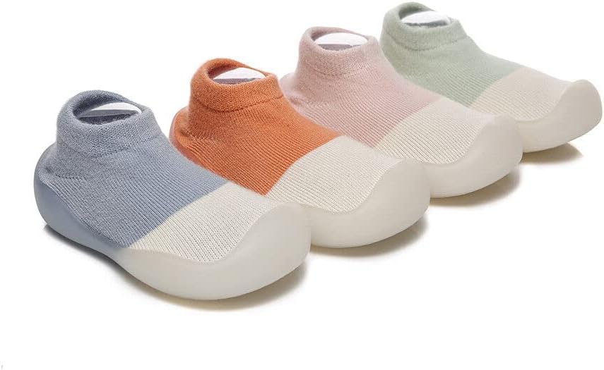 DivikCotton & Rubber Shoe Socks For Baby Girl Boy Infant Newborn Floor Socks Shoes Anti Slip Soft Sole Socks Bootie Shoes For Kids (1Pair)