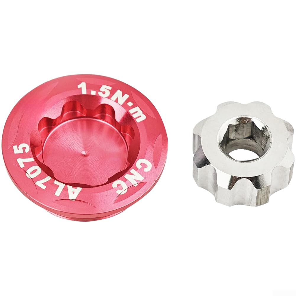 Bicycle Crank Dust Cover for/ M20/ Hollow Cranksets, Ultralight Aluminum Alloy Road Bike Bottom Bracket Cap with M6 Hex Tool, Precision CNC Machined Fit//(pink)