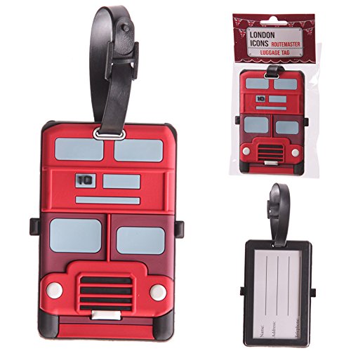 PuckatorGo-Gifts Fun Novelty London Bus Design PVC Luggage Tag, Mixed, Height 10cm Width 6cm Depth 0.5cm
