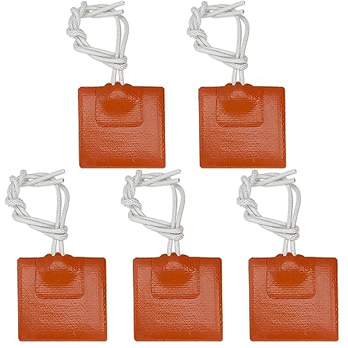 Harissess 5PCS Electric Silicone Rubber Heating Pad,12V 7W Flexible Heating Baking Mats Electric Blanket Flexible Mat Constant Temperature 200? Max (40x40mm?