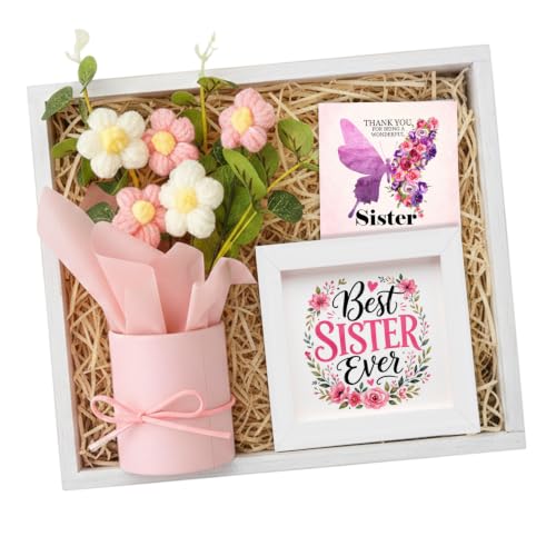 Image of TIED RIBBONS Rakhi Gift for Sister - Raksha Bandhan Return Gift for Girls Combo Artificial Crochet Flower Bouquet and Printed Frame and Greeting Card - Rakhi Gifts for Sister