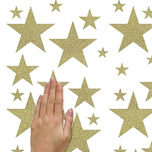 Estrellas doradas adhesivas con brillo de vinilo removible y reutilizable RoomMates 5