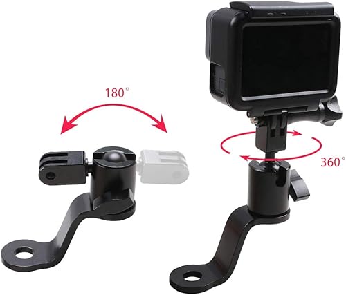 Miniatura 3 de SUREWO Soporte de aluminio para espejo retrovisor de motocicleta compatible con GoPro Hero 11109876 (2018)5 negro APEMAN AKASO TENKER Campark DJI