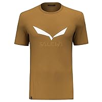 SALEWA T-Shirt da Uomo con Logo Solido Dri-Release® Golden Brown