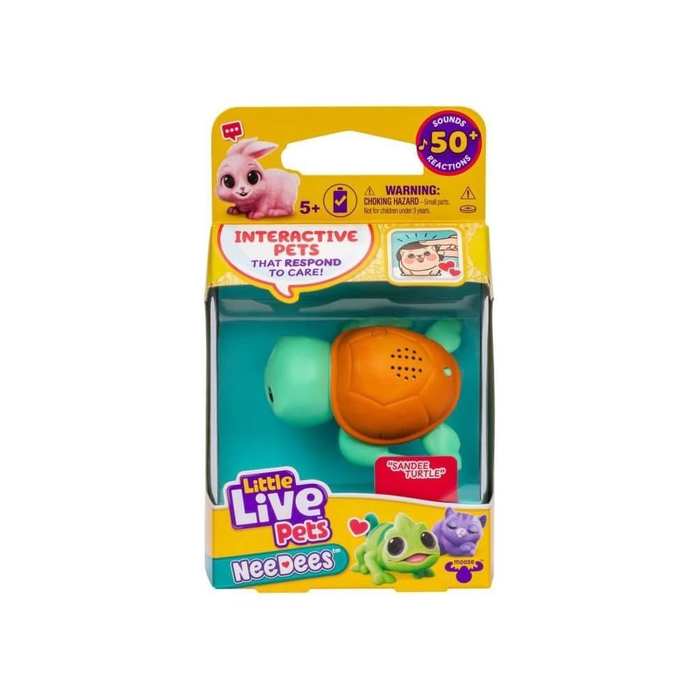 Lil' Needees Elk Toy Small Live Pets Interactive Pocket Animals with Sounds and Reactions