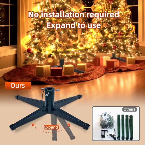 Hoyechi HYC713 𝐌𝐮𝐬𝐢𝐜𝐚𝐥 Rotating Christmas Tree Stand, Anti-Tilt Noiseless, Up To 9Ft 120 Lb Artificial Christmas Tree thumb #3