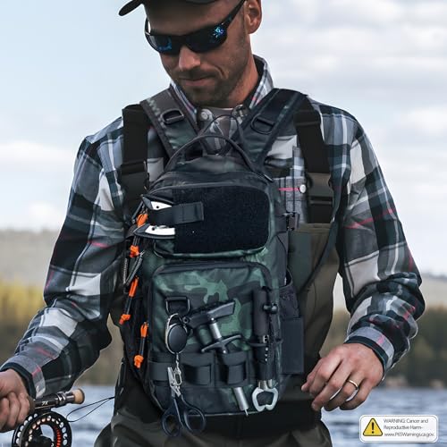 THKFISH Mochila de Pesca con Soporte para Caña, Kit de Herramientas de Pesca, Bolsa Resistente al Agua con Kit de Señuelos, Caja de Pesca y Juego de Alicates para Hombre y Mujer (Negro-87 Piezas) miniatura 6