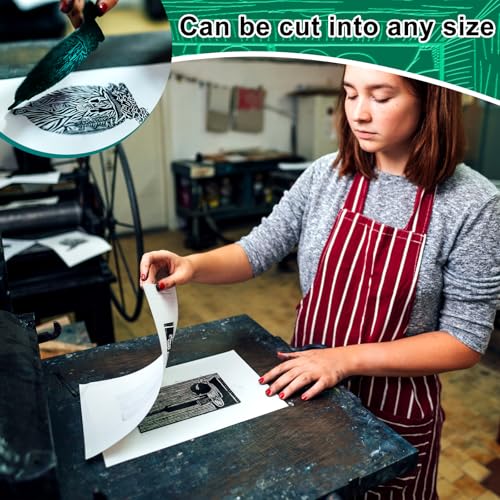 Image of Yeaqee 8 Pcs 9 x 12 Inch Linoleum Blocks for Printmaking Rubber Carving Block Soft Linocut Blocks Large Linoleum Sheet Lino Plates for Engraving Art Project Printmaking Artist Studio Supplies, Green