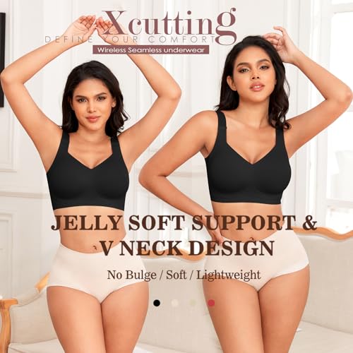 Image of Xcutting Women Wirefree Bras for Women Full Coverage No Underwire Everyday Bras Comfortable Wireless Padded Bras