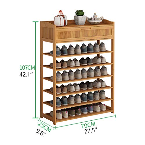 Range-chaussures économique en bambou meuble de rangement 6 niveaux