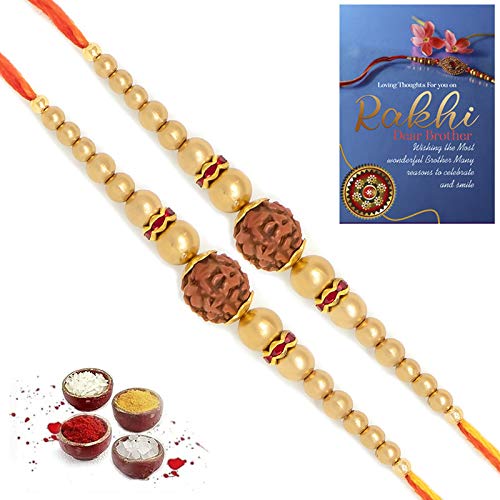 Send Rakhi For Brother White Moti Pearl with AD Stud Designer Thread Set of 2 | for Rakshabandhan with Greeting Card (PPS1906-2jewel) (B08BY28MNG) Amazon Price History, Amazon Price Tracker