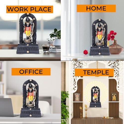 Image of Big Size Polyresin 3D Ram Lalla Ayodhya's Shree Ram Statue /Home Decor /Decorative Items Ramlalla Temple Idol for Pooja Shree ramlalla ayodha murti Showpiece Big Size (15 inches)