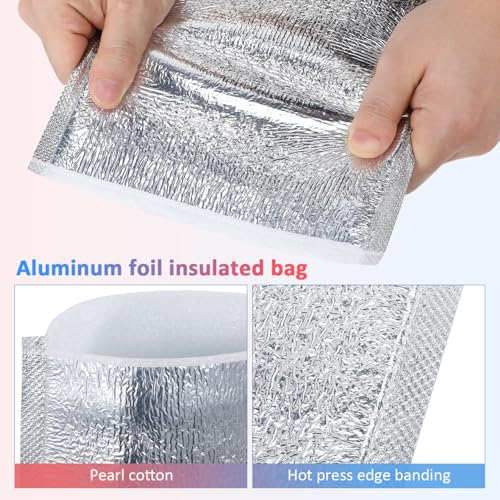 Image of DOITOOL Reusable Insulation Bags 50PCS Insulated Shipping Thermal Box Liners Metalized Box Liners Waterproof Insulated Shipping Container for Camping Picnic (20x20CM)