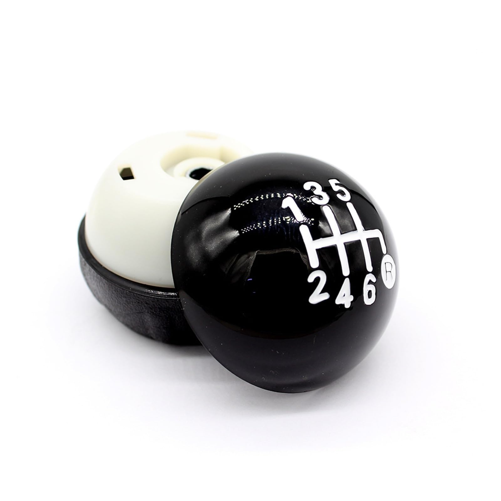 Smlzzc Black 6 Speed Gear Stick Cover Head For Fiat 500 500C 2012 2013 Car Styling Black Silver 5 6 Speed Shift Knob Gear(Black 6 Speed)