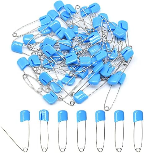 50 PCS Safety Pin 54mm/2.2in Baby Diaper Pins for Cloth Plastic Head Baby Pins for Diapers Stainless Steel Cloth Pins with Locking Closures Nappy Pin for Crafts（DT/Black） — 사진 7