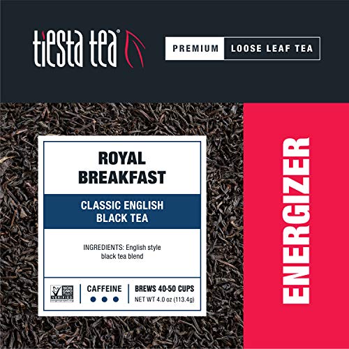 Tiesta Tea - Royal Breakfast, Loose Leaf Classic English Black Tea, High Caffeine, Hot & Iced Tea, 4 Oz Tin - 50 Cups, Natural, English Breakfast Tea, Black Tea Loose Leaf #TOP1
