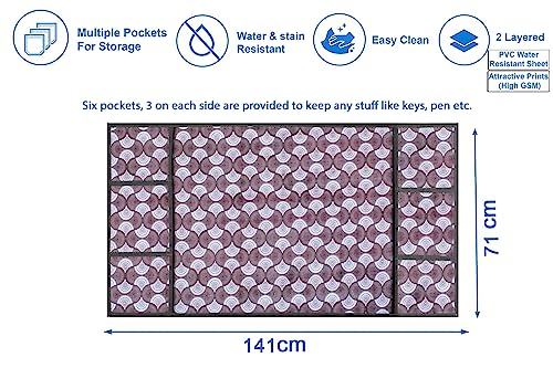 Image of The Furnishing Tree Fridge Top Cover Compatible for Samsung RS76CG8003S9HL, 653 LTR WxL 71x141 in CM Counterchange Pattern Grey