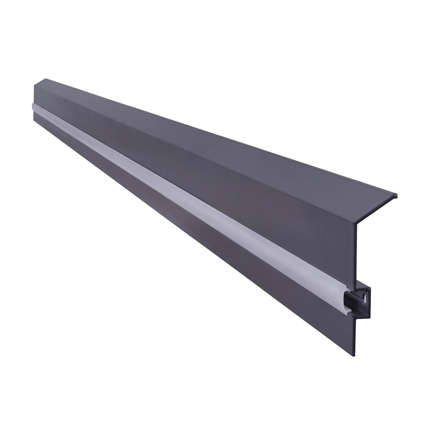 Renoplast® C1/C2 Set de perfil de zócalo de aluminio de perfil de remate + presión | Altura: 8cm Grosor: 2,5cm Longitud: 200cm Color: Grafito | Zócalos de revestimiento | Rodapiés | Suelos ventilados