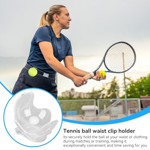 Jwthee 4 PCS Tennis Ball Holder, Tennis Ball Waist Clip Holder Waistband Clip Small Portable Sports Equipment for Practice and Matches (Transparent) - Thumbnail 3