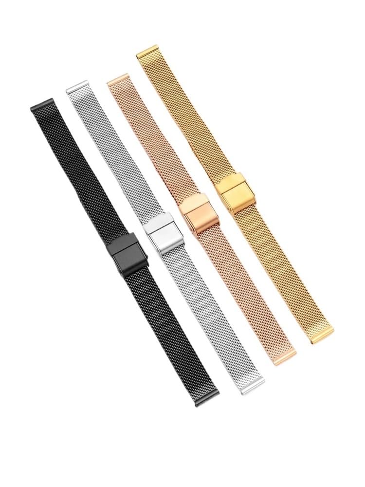 Bracelet milanais en or, 8mm, 10mm, 12mm, 14mm, 16mm, 18mm, accessoires universels for Bracelet de montre en métal en acier inoxydable