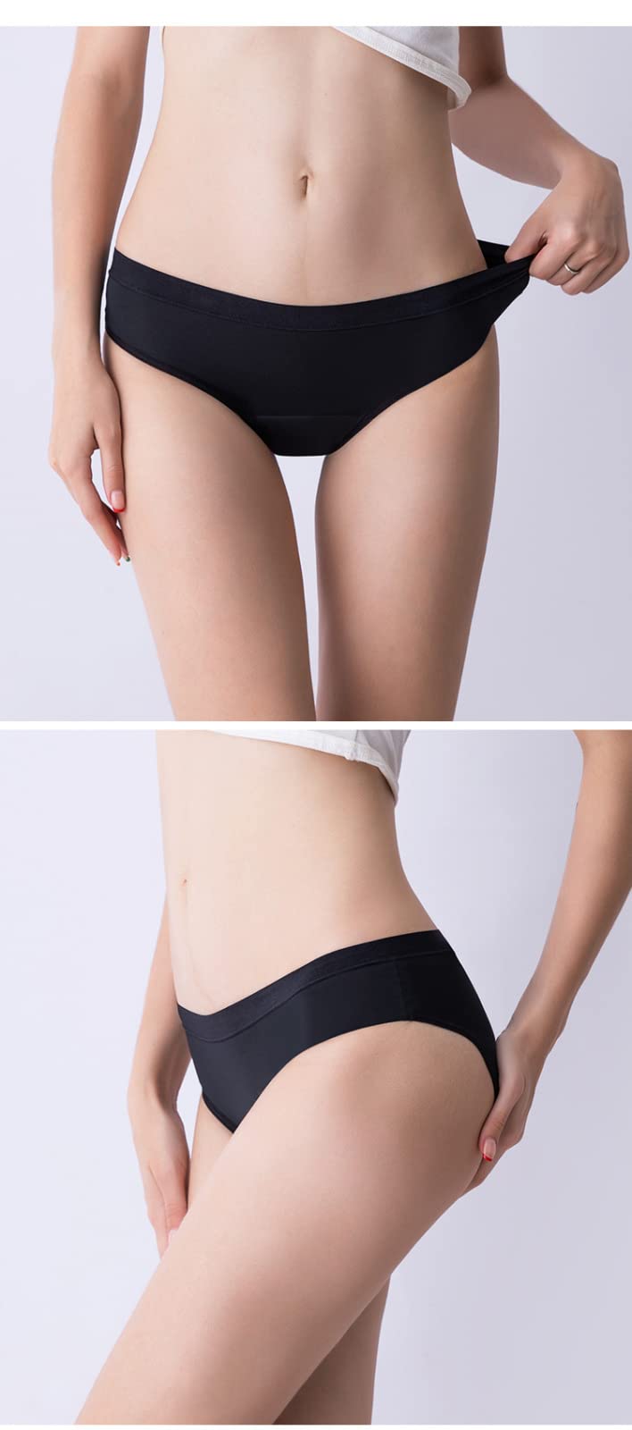 Bragas Mujer Pantalones fisiológicos de Talla Grande de Cuatro Capas para Mujer Ropa Interior a Prueba de Fugas Pantalones Sanitarios Pantalones menstruales 2/4 Uds