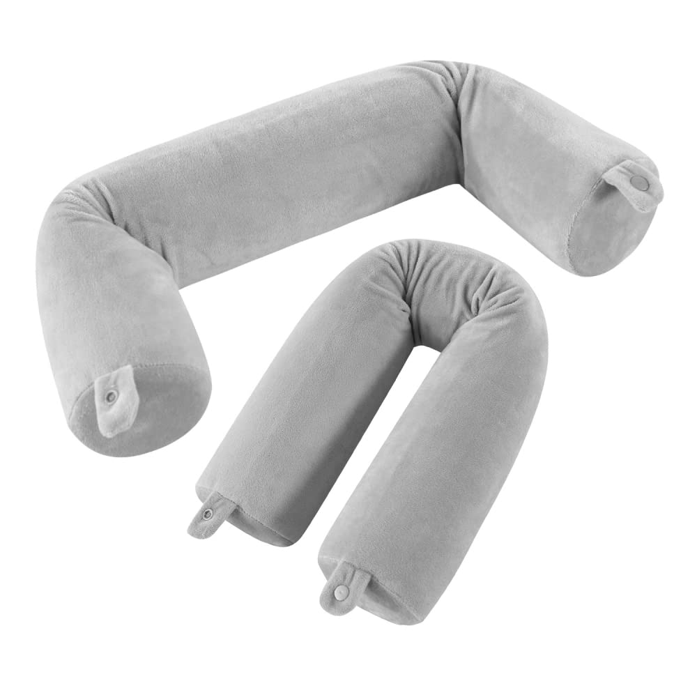 Twist Memory Foam Neck Pillow - Support for Head, Chin, Lumbar & Leg - Travel Pillow for Airplane, Bus & Long Car Trips - Soft & Smooth Velvet Material - Bendable & Adjustable