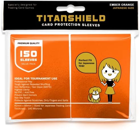 (150 Sleeves/Black) Small Japanese Sized Trading Card Sleeves Deck Protector for Yu-Gi-Oh, Cardfight!! Vanguard & More