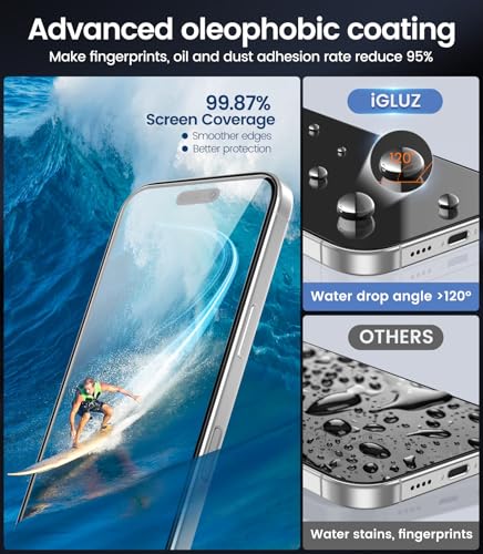 Image of iGluz Screen Protector for -| HD Clear Flexible Film | Bubble-Free Easy Installation Kit | Scratch Resistant | Case Friendly (Pack of 2) (kjf)