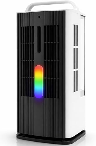 Vista 7 de Ventilador de aire acondicionado portátil, mini aire acondicionado evaporativo 4 en 1, portátil, ventilador de escritorio pequeño personal de 23.7