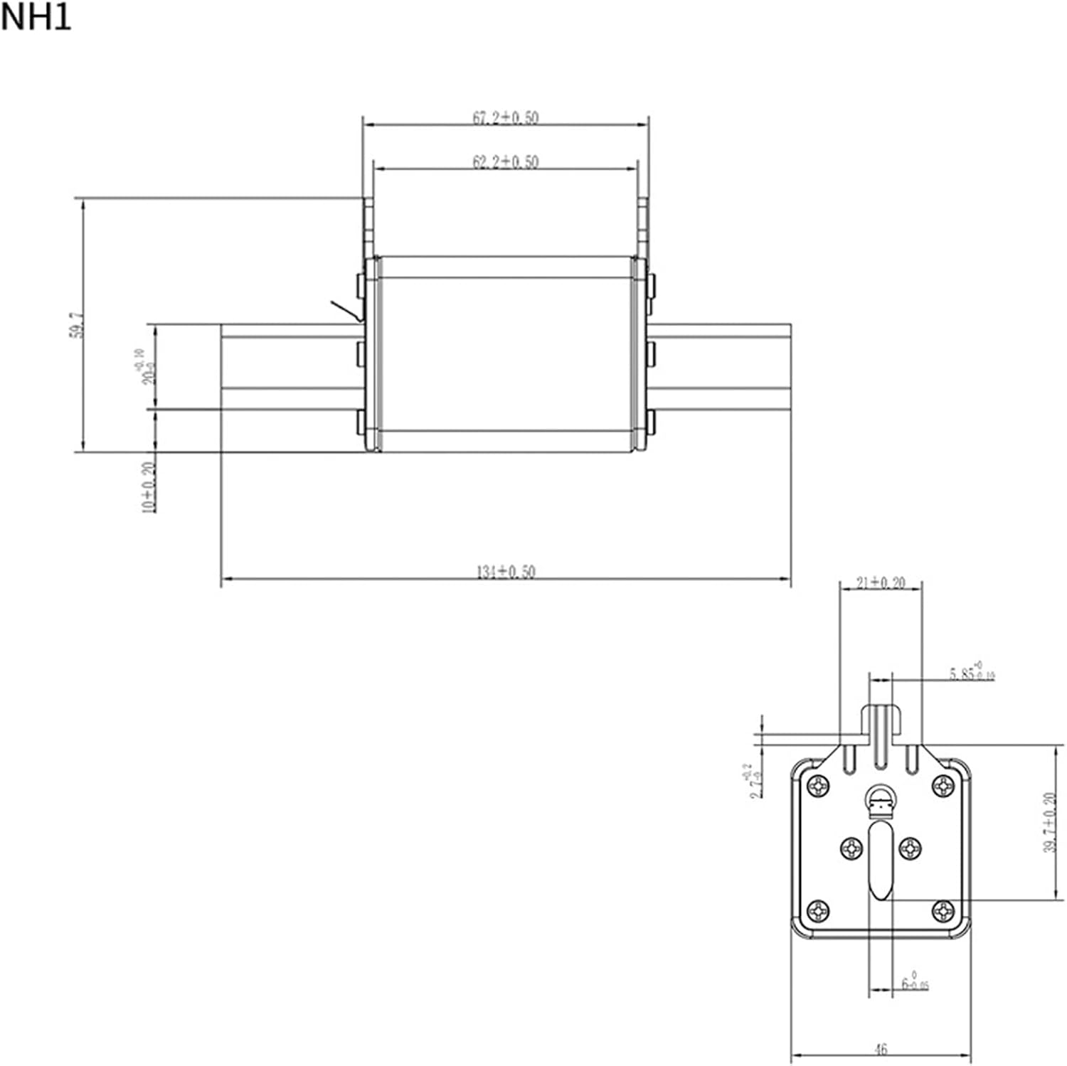 1pcs Fuse Link Quick Fast Blow Ceramic RT16-1 NT1 100A 125A 160A 200A 250A AC System Protection(100A)