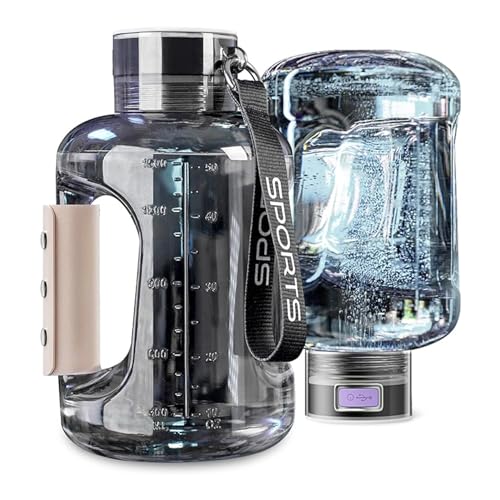 VBESTLIFE Hydrogen Water Bottle, SPE PEM Membrane Technology, 1.5L Large Capacity, Waterionizer Generator Water Ionizer Bottle, Portable Sports Water Bottle, USB Charging (Beige)