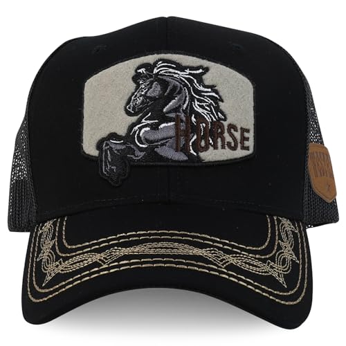 Image of Trendy Apparel Shop Animal Design Square Embroidered Snapback Trucker Cap